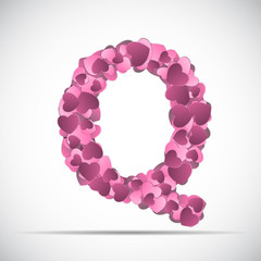 Valentine s Day Alphabet of Hearts Vector Illustration