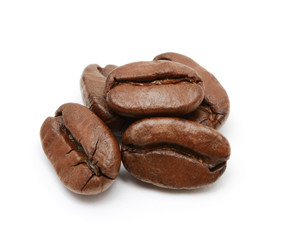 Coffee beans isolated on white background