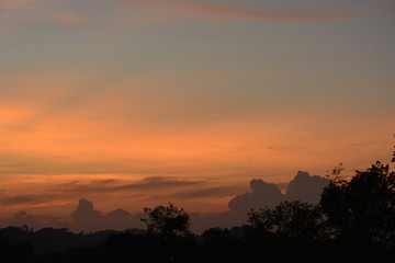 The famous castle,landscape views,satellite,sunset.