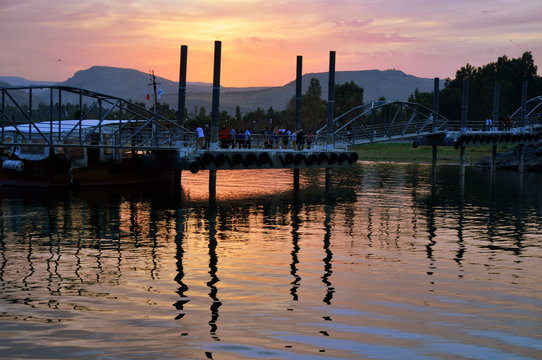 Abendd&auml;mmerung am See Genezareth