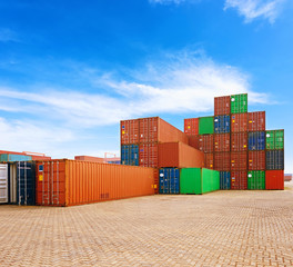 Stack of Cargo Containers at the docks