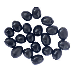 Black olives isolated on a white background