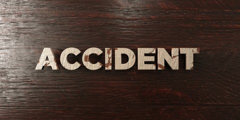 Accident - grungy wooden headline on Maple  - 3D rendered royalty free stock image. This image can be used for an online website banner ad or a print postcard.