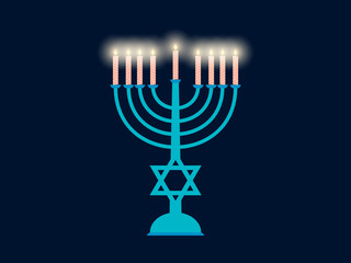 Happy hanukkah. Hanukkah candles flat design. Vector illustration.