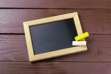 Small wooden framed blank blackboard for your design