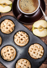 Fresh homemade delicious apple muffins for breakfast. 