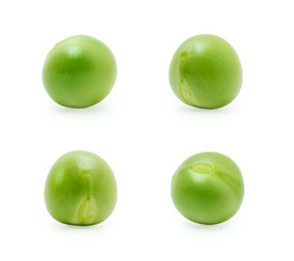 Green peas set isolated on the white background