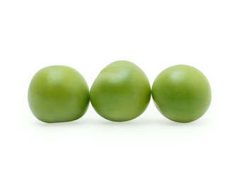 Green peas isolated on the white background
