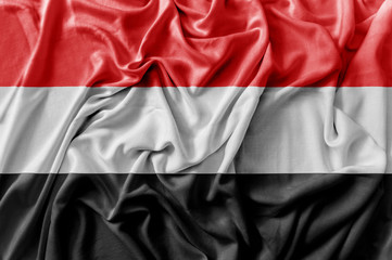 Ruffled waving Yemen flag