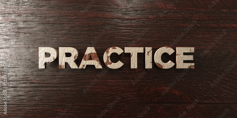 Fototapete practice - grungy wooden headline on maple - 3d rendered royalty free stock image. this image can be