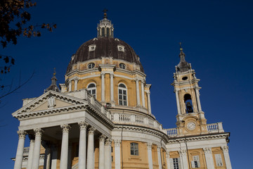 Fototapeta na wymiar View of the Basilica of Superga Turin Italy
