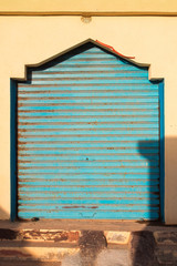 Closed shop with a roller blind, Morocco