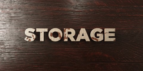 Storage - grungy wooden headline on Maple  - 3D rendered royalty free stock image. This image can be used for an online website banner ad or a print postcard.