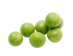 Green peas isolated on the white background