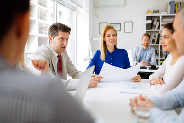 Businesspeople and architects planning