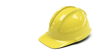 protective helmet on white background with copy space on left si