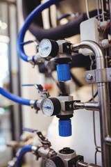 Meter gauge on pipeline of equipment