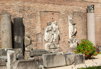 Fototapeta na wymiar The baths of Diocletian (Thermae Diocletiani) in Rome. Italy