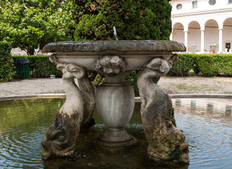  Fountain in the baths of Diocletian (Thermae Diocletiani) in Rome. Italy