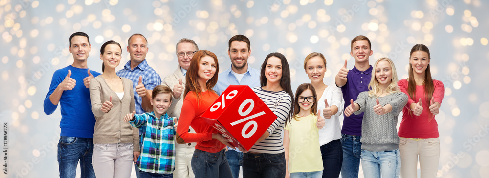 Canvas Prints happy people with percent sign showing thumbs up