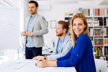 Successful businesswoman in company
