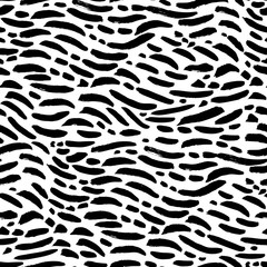 Ink abstract seamless pattern. Background with artistic strips a