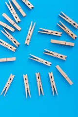 clothespins on a blue background