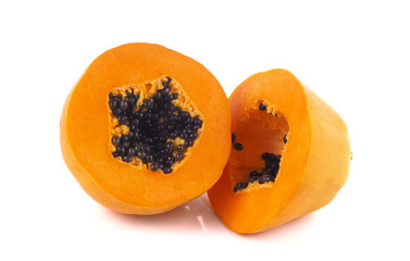 Papaya on a white background