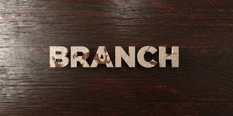Fototapeta premium Branch - grungy wooden headline on Maple - 3D rendered royalty free stock image. This image can be used for an online website banner ad or a print postcard.