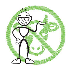 Strichmännchen kein Fleisch Symbol
