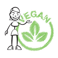 Strichmännchen Frau Vegan