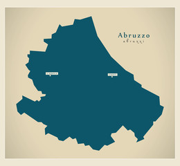 Modern Map - Abruzzo IT Italy