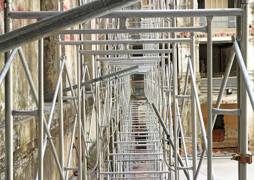 Scaffolding using in Construction Site