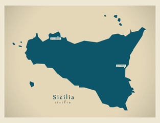Modern Map - Sicilia IT Italy