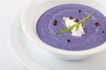 Red cabbage puree soup