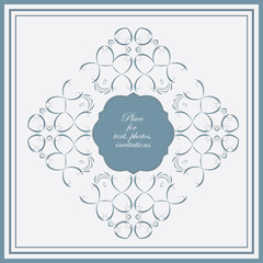 Decor paper cut into a frame.