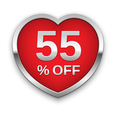 55% off silver badge, vector