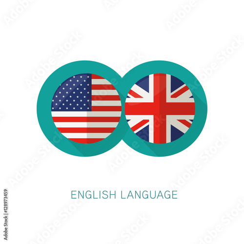 Download "English Language icon USA UK flags" Stock image and ...