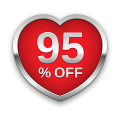 95% off silver badge, vector
