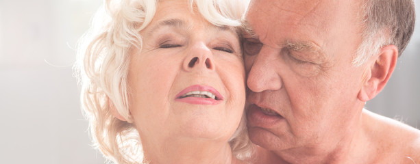Older people faces in ecstasy