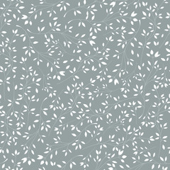 Seamless pattern with flowers and floral elements, nature life, vector illustration