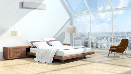 Camera da letto con aria condizionata - obrazy, fototapety, plakaty