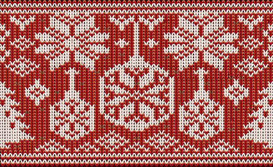 Fototapeta na wymiar Winter greeting seamless knitted pattern, vector illustration