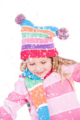 Winter: Little Girl With Snowflakes