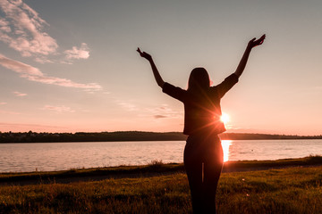 Fototapeta premium Woman feeling free in nature!