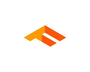 Initial Letter F 3D Room Logo Design Template