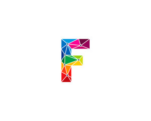 Initial Letter F Connect Color Logo Design Template