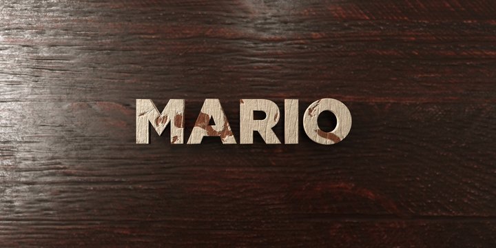 Mario - grungy wooden headline on Maple  - 3D rendered royalty free stock image. This image can be used for an online website banner ad or a print postcard.