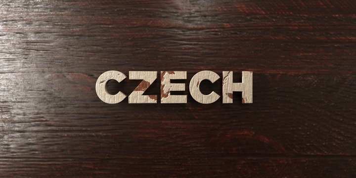 Czech - grungy wooden headline on Maple  - 3D rendered royalty free stock image. This image can be used for an online website banner ad or a print postcard.