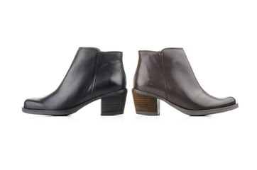 Botines mujer piel negro y marrón